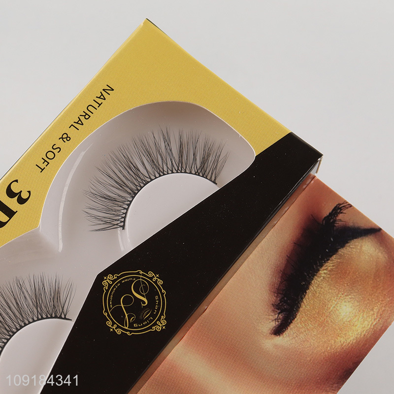 Factory price natural soft 3d false eyelash fake eyelash for sale