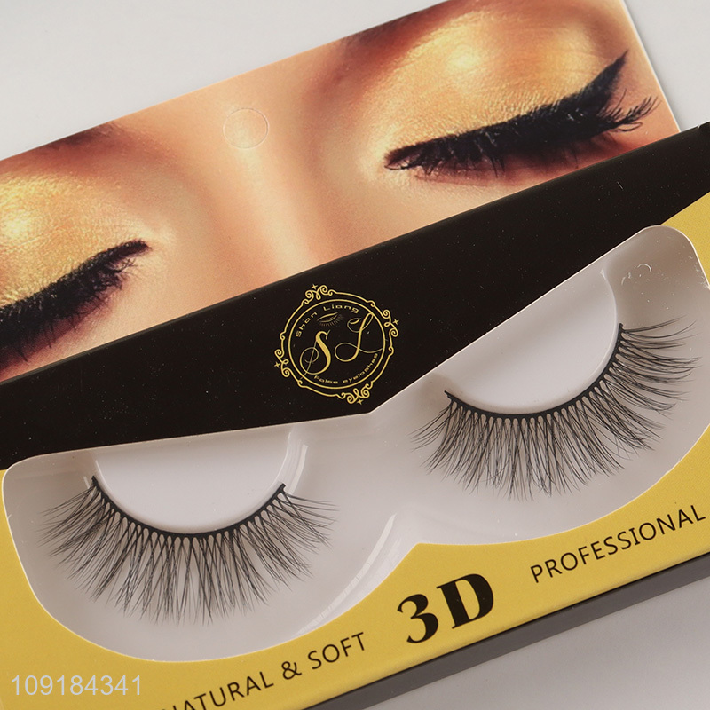 Factory price natural soft 3d false eyelash fake eyelash for sale