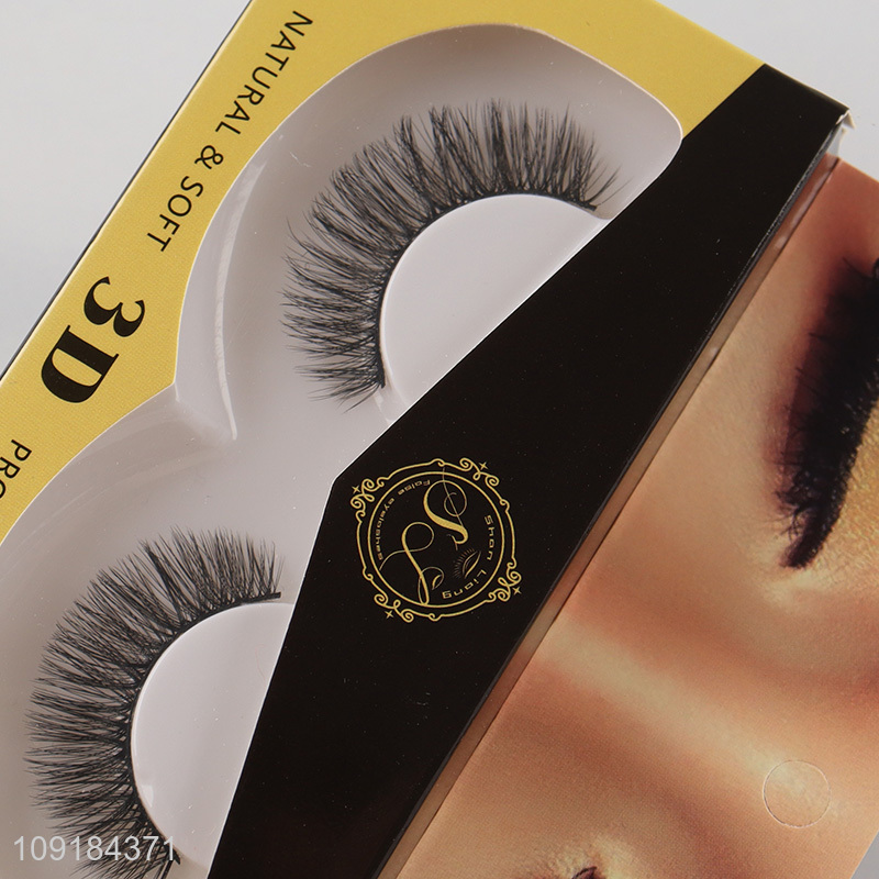 Good quality natural soft 3d false eyelash fake eyelash