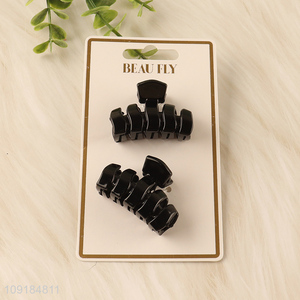Good selling 2pcs black fashion girls hair claw clips hair accessories