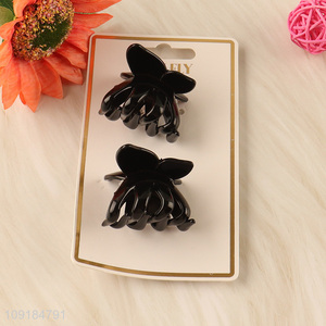 Low price 2pcs black girls hair claw clips hair accessories