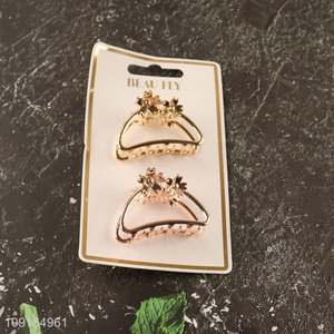 Best selling 2pcs fashion alloy hair claw clips hair decoration for girls
