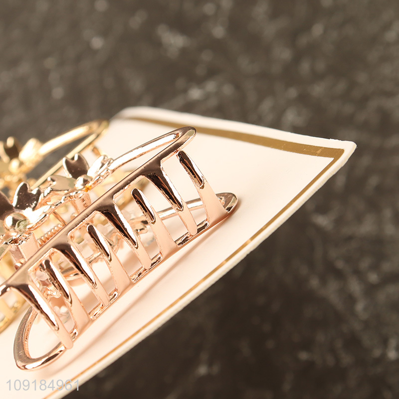 Best selling 2pcs fashion alloy hair claw clips hair decoration for girls