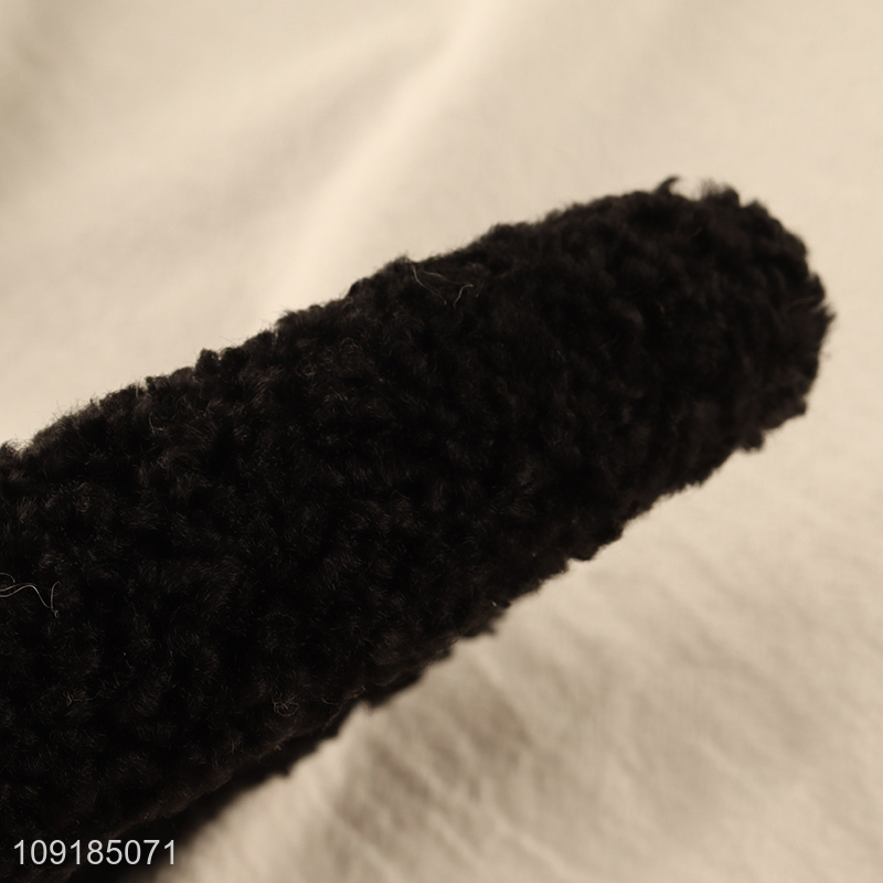Low price black plush hair hoop hair accessories hair decoration for sale