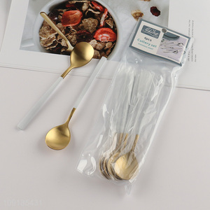 China products 6pcs cutlery set home restaurant tableware spoon set