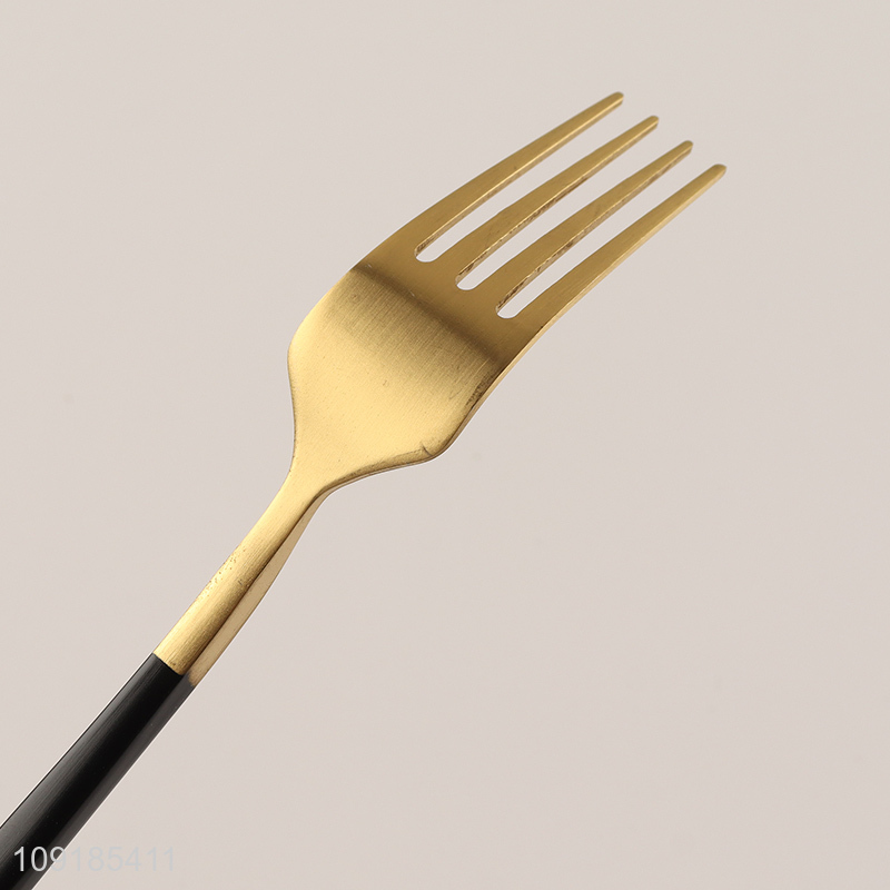 Most popular 6pcs golden stainless steel cutlery set tableware fork