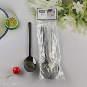 Best selling stainless steel 6pcs cutlery set tableware spoon set