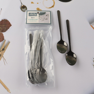Low price 6pcs stainless steel tableware spoon cutlery set for sale