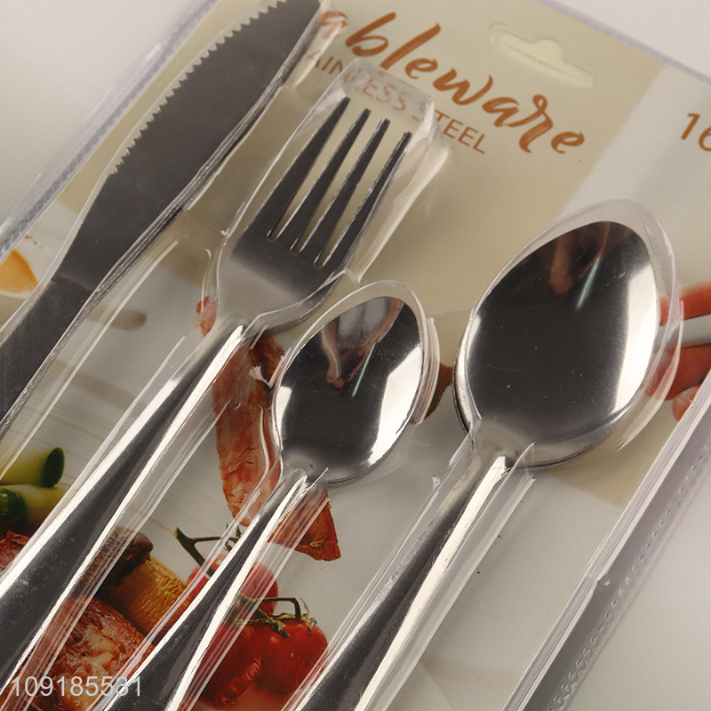Hot selling 16pcs reusable stainless steel cutlery set wholesale