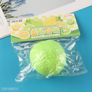 Factory Supply Stress Relief Squeeze Toy Squishy Color Changing Lemon