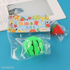 High Quality 2PCS Soft Squeeze Stress Relief Fidget Toy Squishy Watermelon