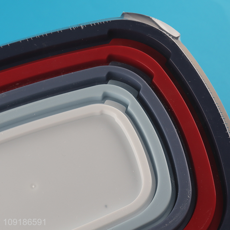 Wholesale 5PCS Rectangular BPA Free Plastic Food Storage Containers Lunch Box Set