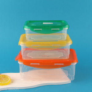 Hot Selling 3PCS 1.5L/900ML/500ML Plastic Food Storage Containers with Leakproof Lids