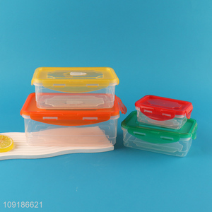 Wholesale 4PCS 1.5L/900ML/500ML/180ML Plastic Food Storage Containers with Airtight Lids