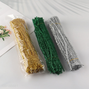 New Product 100PCS Multi-Color Pipe Cleaners Glitter Chenille Stems Fuzzy Sticks