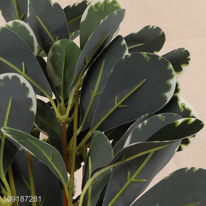 Yiwu market green artificial tree branches fake leaves for home decor