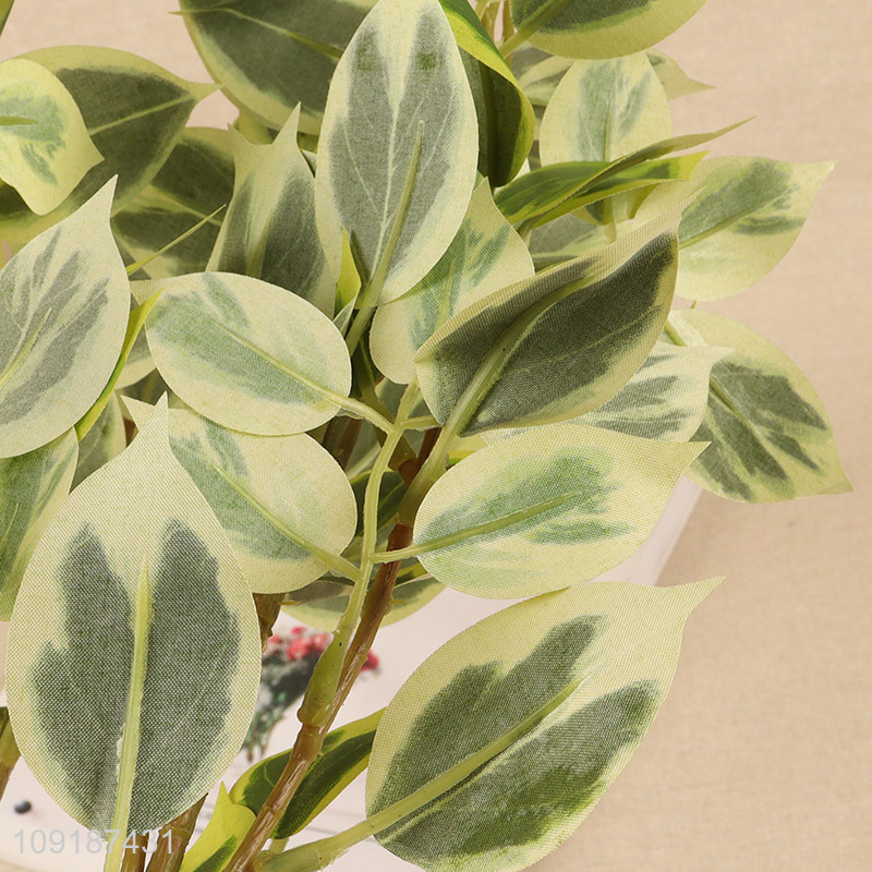 Low price green artificial tree branches fake leaves for home decor