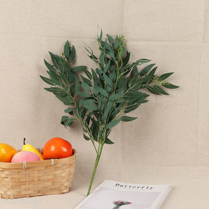 Factory wholesale green artificial tree branches fake leaves for home decor