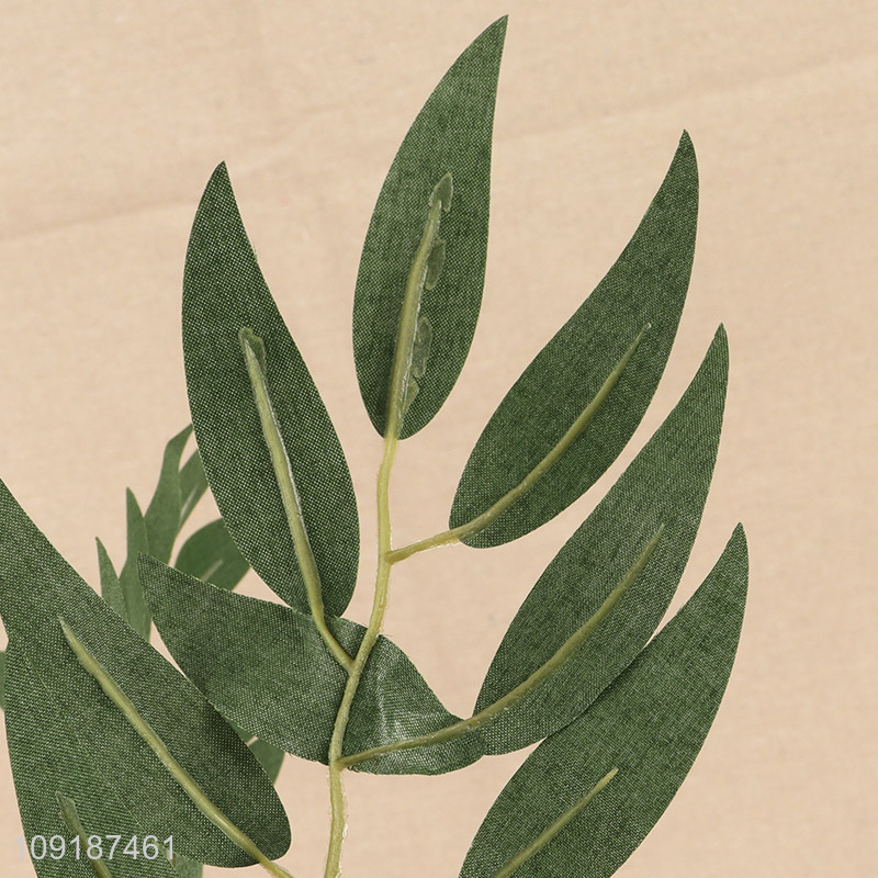 Factory wholesale green artificial tree branches fake leaves for home decor