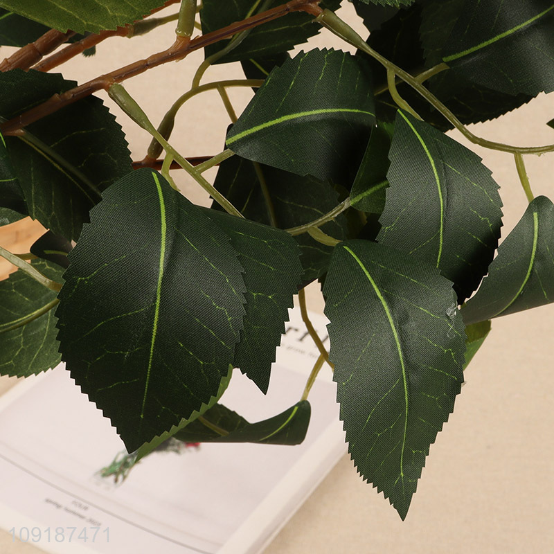 New style green artificial tree branches fake leaves for home decor