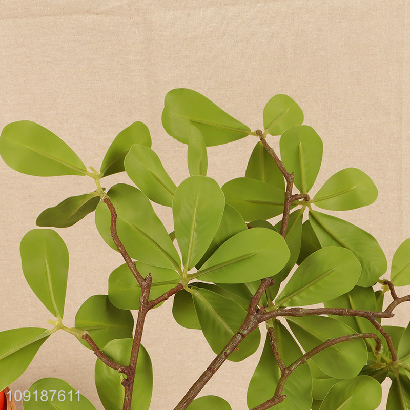 China wholesale green artificial tree branches fake leaves for home decor