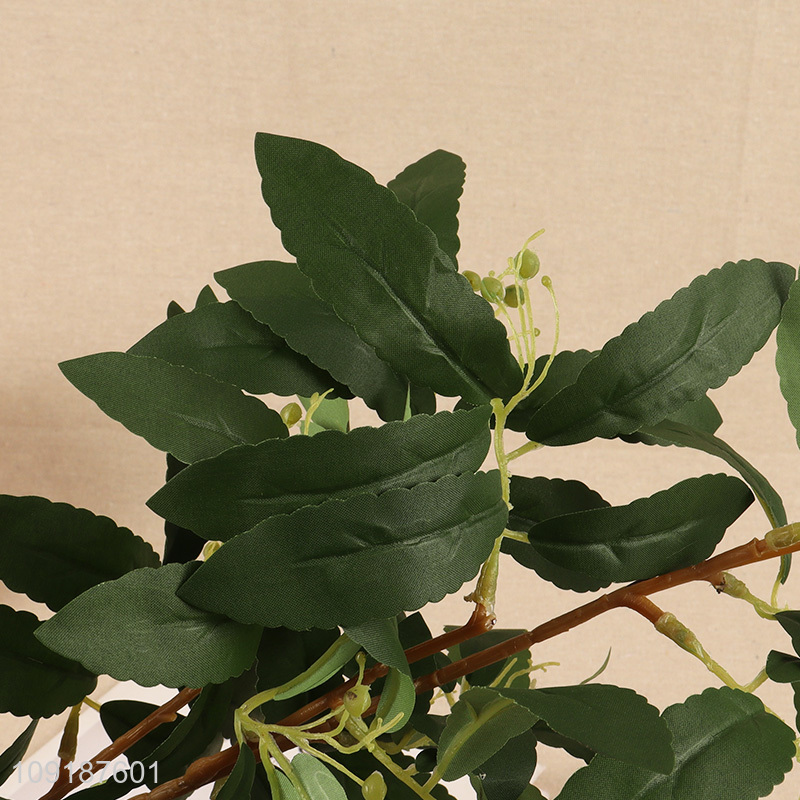 Factory wholesale home decor green artificial tree branches fake leaves
