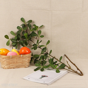 China wholesale green artificial tree branches fake leaves for home decor