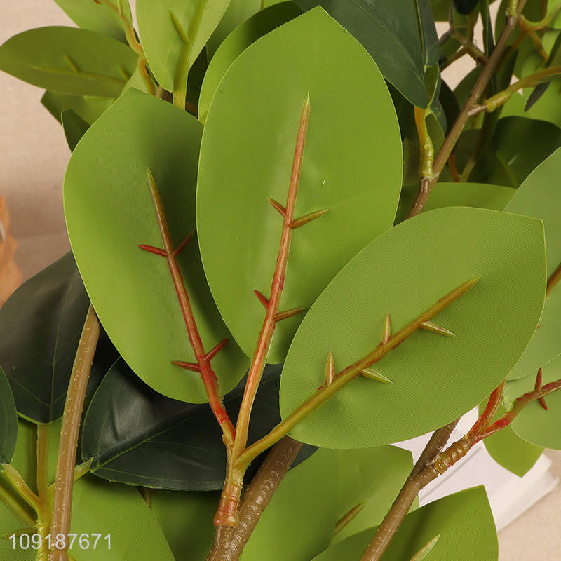 Yiwu market green natural artificial tree branches fake leaves for sale