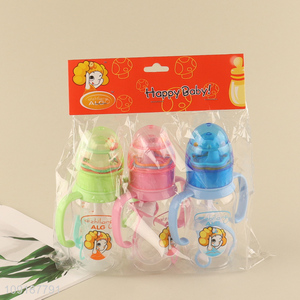 Factory Price 3PCS 125ML Colorful Baby Water Bottle with Handles