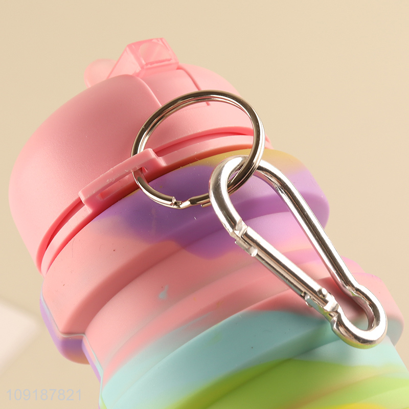 Online Wholesale 500ML Collapsible Silicone Water Bottle for Travel