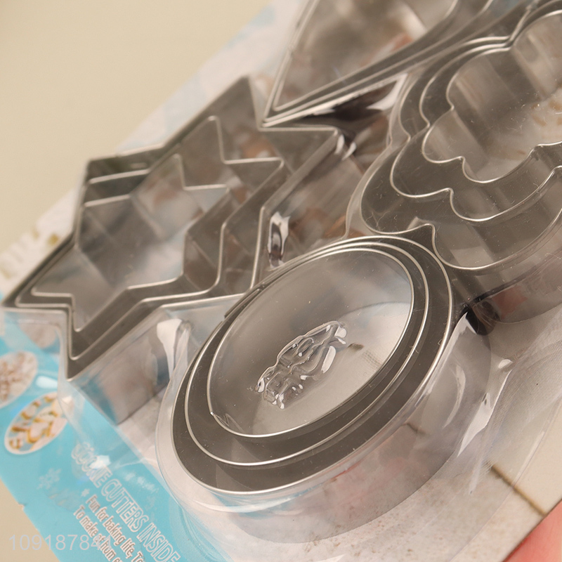 New Arrival 12PCS Stainless Steel Cookies Cutters Metal Cookie Cutters
