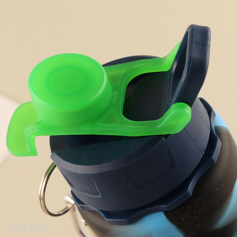 Good Quality 500ML Collapsible Silicone Water Bottle for Camping