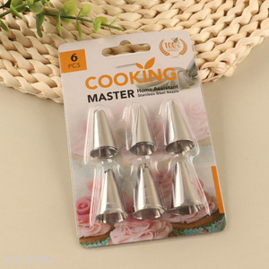 New Product 6PCS Stainless Steel Piping Tips Metal Icing Tips Set