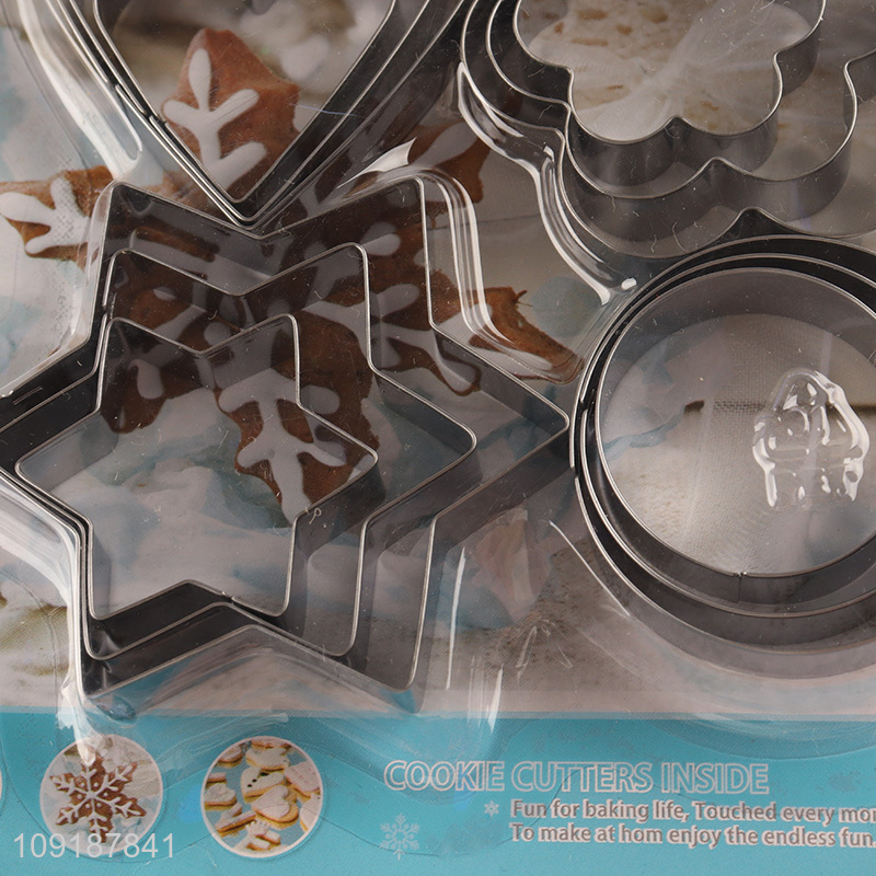 New Arrival 12PCS Stainless Steel Cookies Cutters Metal Cookie Cutters