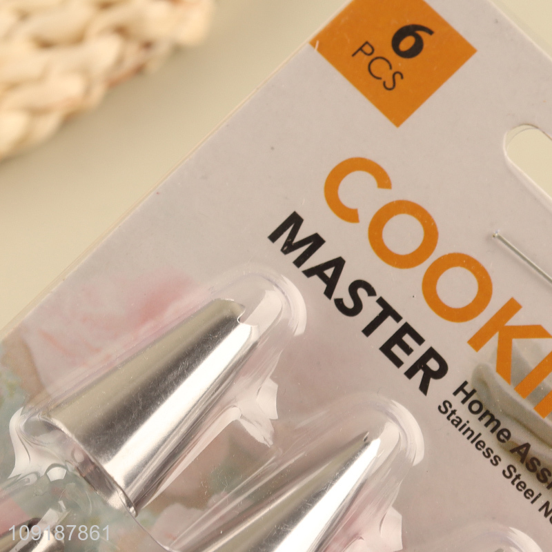 New Product 6PCS Stainless Steel Piping Tips Metal Icing Tips Set