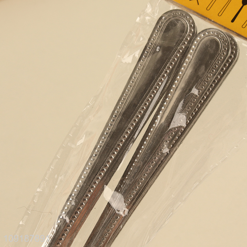 China Imports 12PCS Stainless Steel Spoons Metal Dinner Spoons Set