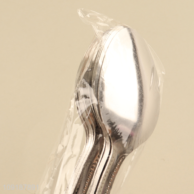 China Imports 12PCS Stainless Steel Spoons Metal Dinner Spoons Set