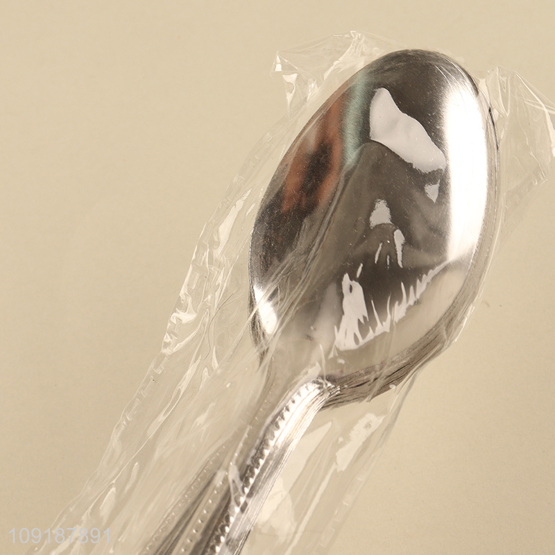 China Imports 12PCS Stainless Steel Spoons Metal Dinner Spoons Set