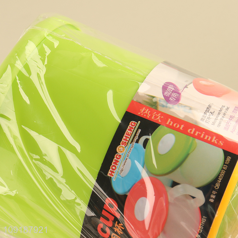 Good Quality 600ML Bpa Free Plastic Water Cup with Lid for Microwave