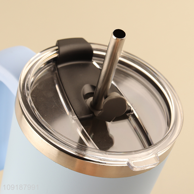 Factory Supply 900ML Stainless Steel Insulated Car Travel Mug with Straw