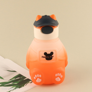 New Arrival Cute Cartoon Bear Plastic Water Bottle Sippy Cup for Kids