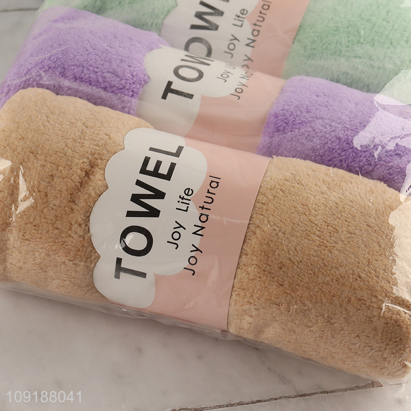 Hot Selling 5PCS Solid Color Towels Ultral Absorbent Coral Fleece Towels