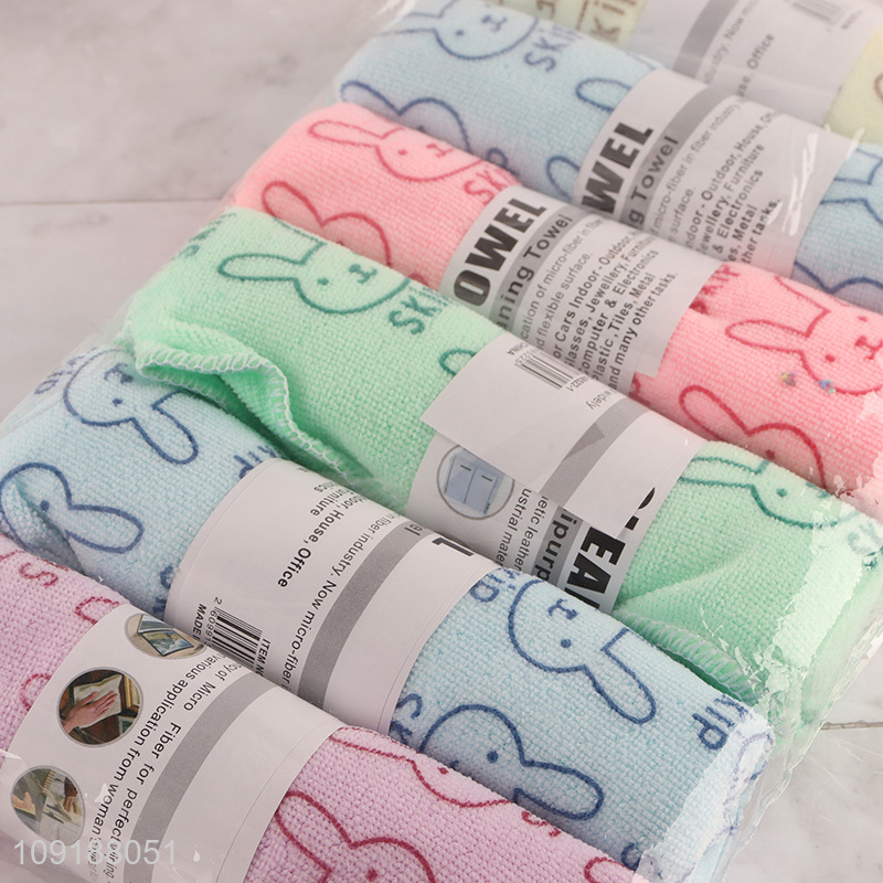 Low Price 6PCS Cartoon Towels Soft Super Absorbent Microfiber Towels Set