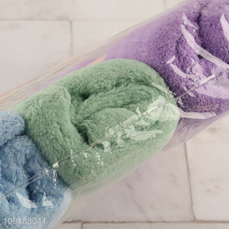 Hot Selling 5PCS Solid Color Towels Ultral Absorbent Coral Fleece Towels