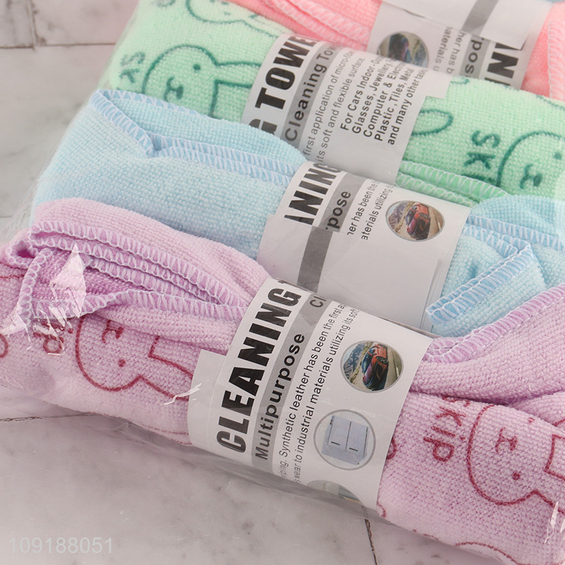 Low Price 6PCS Cartoon Towels Soft Super Absorbent Microfiber Towels Set