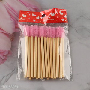Good Quality Disposable Lash Brush Bamboo Handle Eyelash Brush