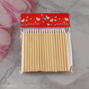 Low Price Disposable Nylon Lip Brush with Natural Bamboo Handle