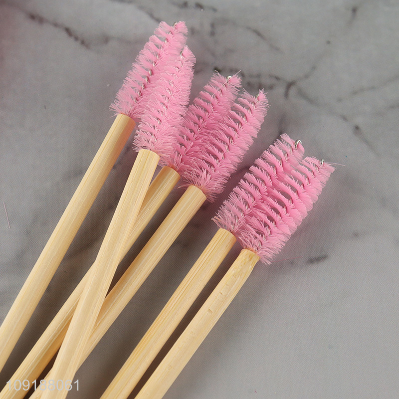 Good Quality Disposable Lash Brush Bamboo Handle Eyelash Brush