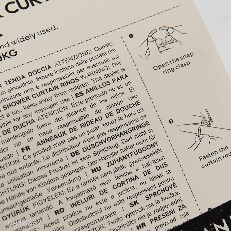 Good Quality 12 Pieces Plastic Shower Curtain Grommets for Shower Curtain