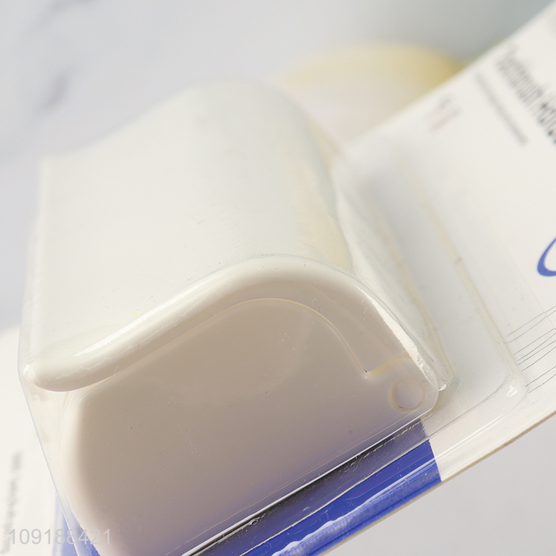 New Arrival 6 Slots Self Adhesive Wall Mounted Plastic Toothbrush Holder